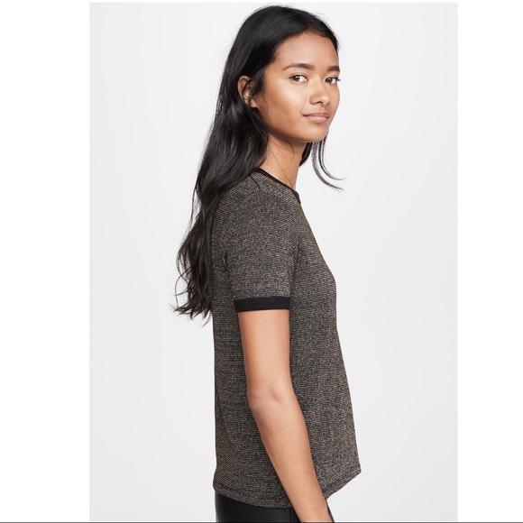 NEW RTA GOLD METALLIC SHORT SLEEVE TOP - Picture 5 of 9